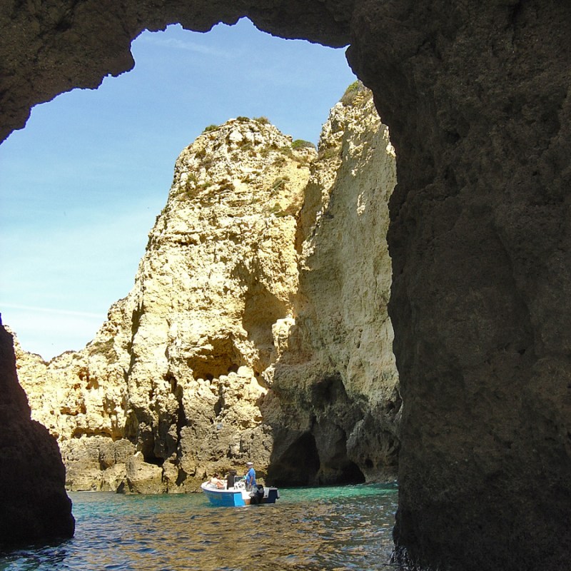 water next to the rock